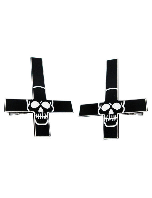 2 Kruizen Met Doodskoppen Haarspelden 3 2 Kruizen Met Doodskoppen Haarspelden