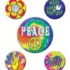 5 Sixties Hippie Badges -Cosplay Kostuums Winkel 5 sixties hippie badges