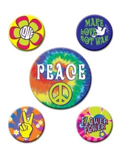 5 Sixties Hippie Badges