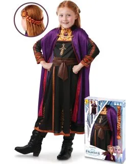 Anna Frozen 2™ Kostuum En Vlecht Pack Voor Meisjes