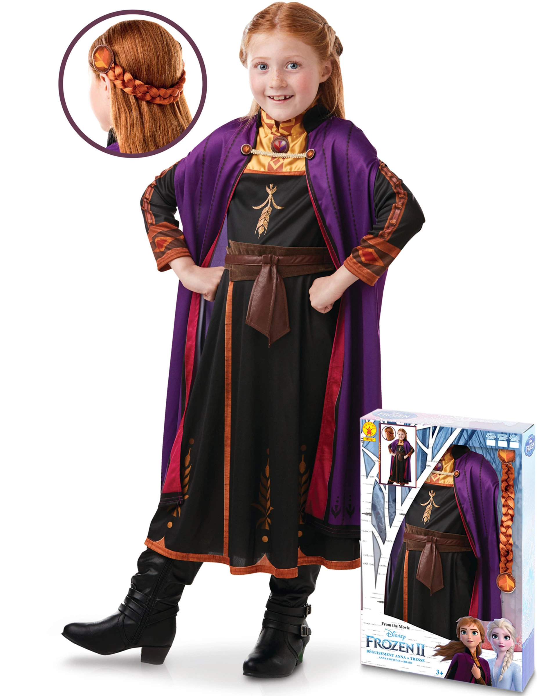 Anna Frozen 2™ Kostuum En Vlecht Pack Voor Meisjes 3 Anna Frozen 2™ Kostuum En Vlecht Pack Voor Meisjes