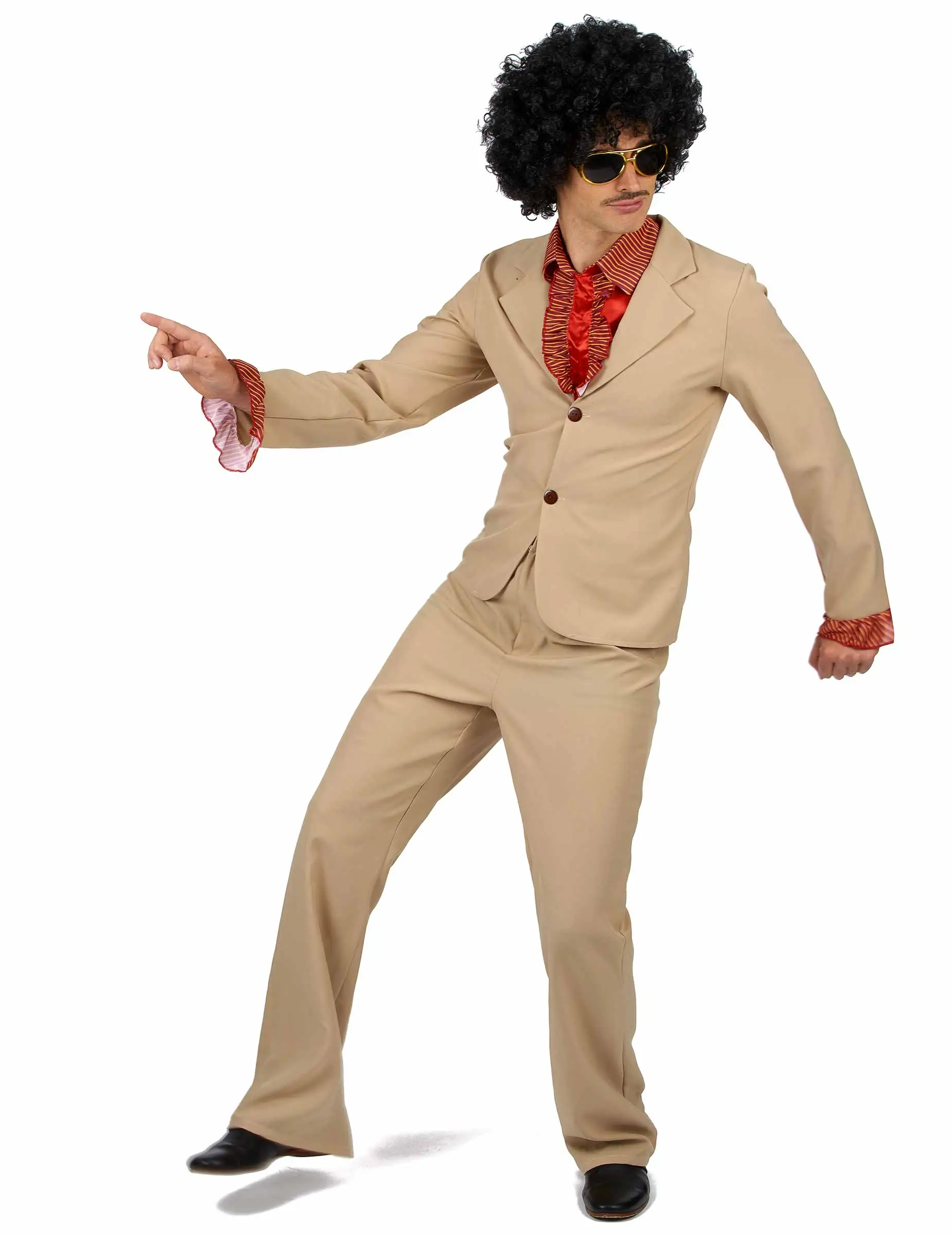 Beige Disco Kostuum Met Franjes Voor Mannen 4 Beige Disco Kostuum Met Franjes Voor Mannen - Afbeelding 2