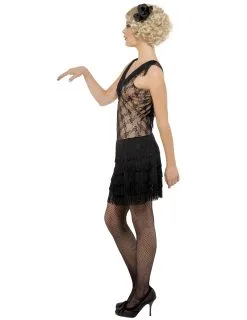 Beige En Zwarte Charleston Outfit Voor Vrouwen -Cosplay Kostuums Winkel beige en zwarte charleston outfit voor vrouwen 3