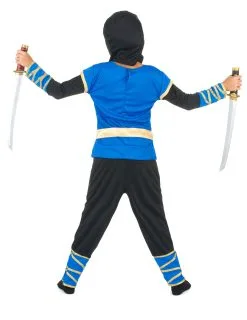 Blauw En Goudkleurige Ninjakostuum Voor Jongens 7 Blauw En Goudkleurige Ninjakostuum Voor Jongens -Cosplay Kostuums Winkel blauw en goudkleurige ninjakostuum voor jongens 3