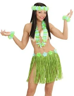 Blauw-groen Hawaii Set Voor Volwassenen