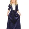 Blauw Middeleuwse Prinses Kostuum Voor Meisjes