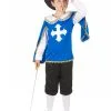Blauw Musketierskostuum Met Hoed Voor Jongens -Cosplay Kostuums Winkel blauw musketierskostuum met hoed voor jongens