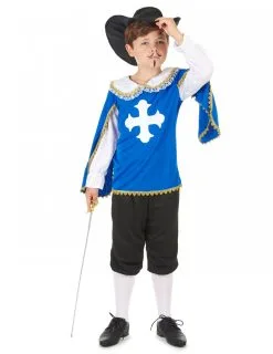 Blauw Musketierskostuum Met Hoed Voor Jongens