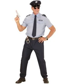 Blauw Politie Agent Kostuum Voor Mannen