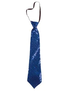 Blauwe Carnaval Stropdas Met Lovertjes Voor Volwassenen