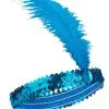 Blauwe Charleston Hoofdband Met Veer Voor Vrouwen -Cosplay Kostuums Winkel blauwe charleston hoofdband met veer voor vrouwen