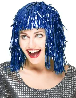 Blauwe Glitterpruik Voor Volwassenen