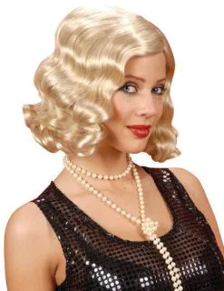 Blonde Jaren 20 Krullende Pruik
