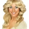 Blonde Jaren '70 Pruik Met Krullen Voor Vrouwen -Cosplay Kostuums Winkel blonde jaren 70 pruik met krullen voor vrouwen