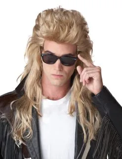 Blonde Jaren 80 Mullet Pruik