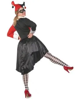 Boosaardige Harlekijn Vermomming Voor Dames In Rood En Zwart -Cosplay Kostuums Winkel boosaardige harlekijn vermomming voor dames in rood en zwart 3