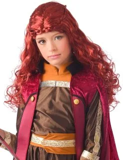 Bordeaux Rode Prinses Pruik Voor Meisjes