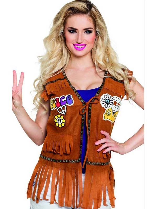 Bruin Hippie Gilet Voor Vrouwen 3 Bruin Hippie Gilet Voor Vrouwen