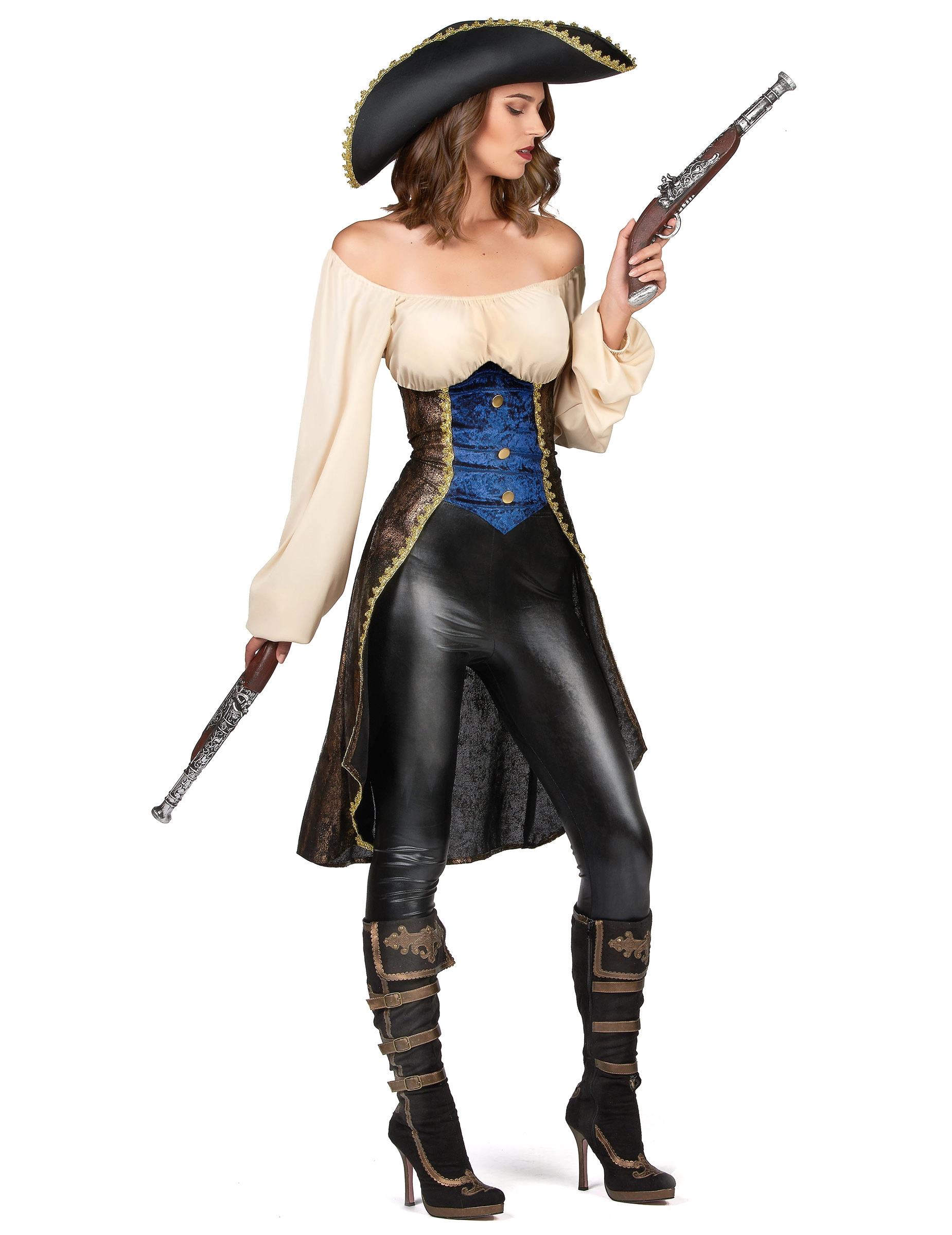 Bruine Piraten Tuniek Voor Dames 4 Bruine Piraten Tuniek Voor Dames - Afbeelding 2