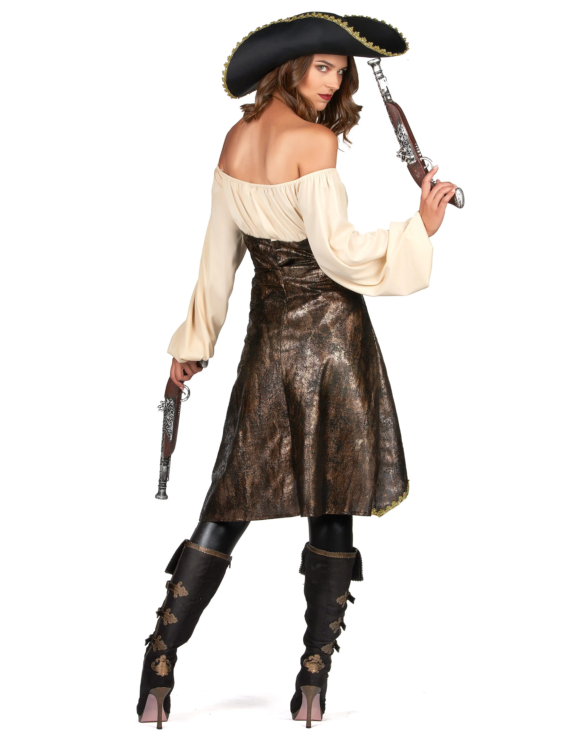 Bruine Piraten Tuniek Voor Dames 5 Bruine Piraten Tuniek Voor Dames - Afbeelding 3