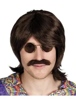 Bruine Pruik Met Snor Voor Heren