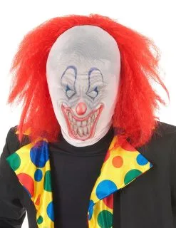 Clownsmasker Met Pruik Voor Volwassenen