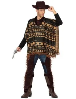 Cowboy Poncho Kostuum Voor Volwassenen