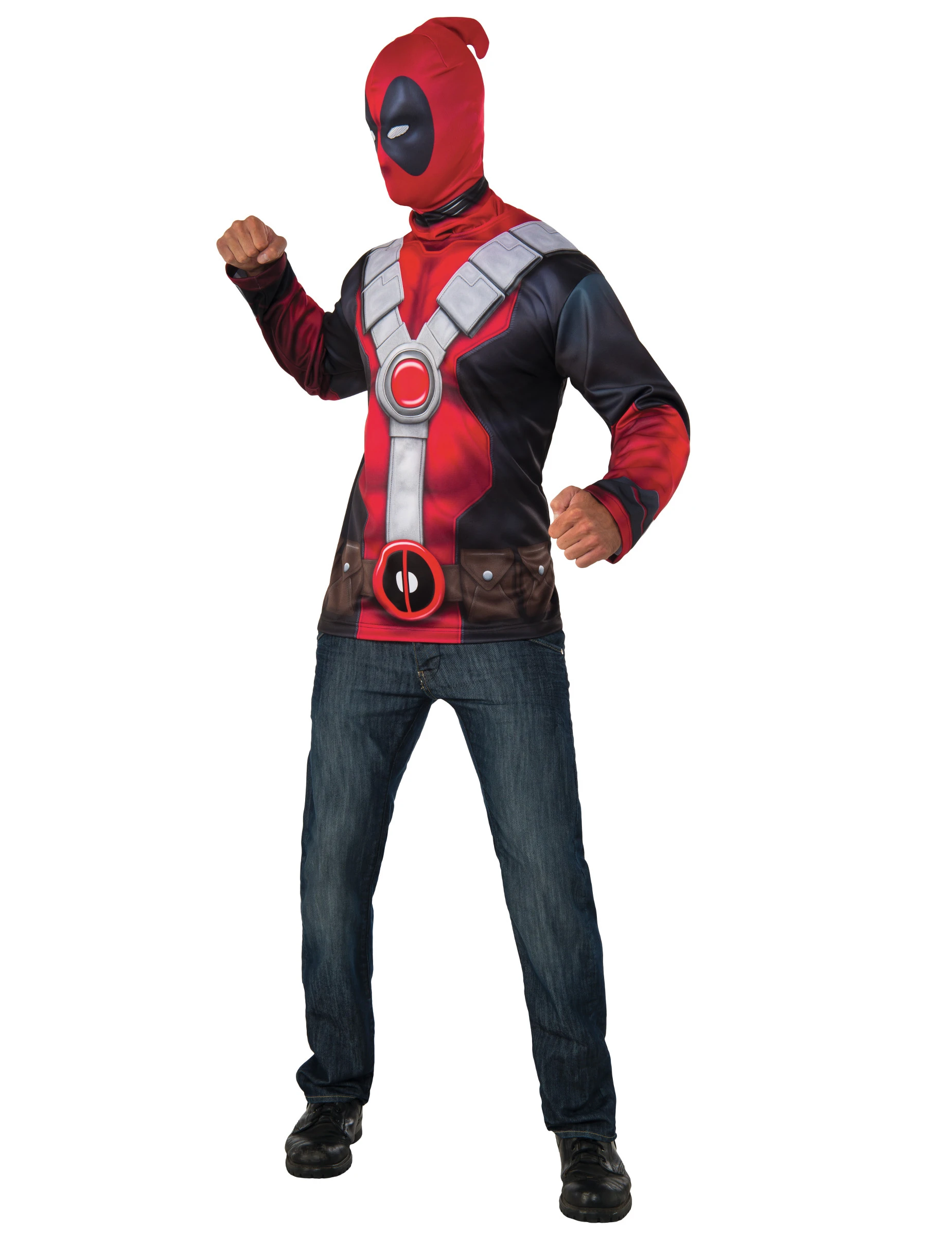 Deadpool™ T-shirt Met Masker Voor Volwassenen 3 Deadpool™ T-shirt Met Masker Voor Volwassenen