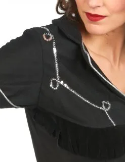 Zwart Cowgirl Kostuum Voor Vrouwen -Cosplay Kostuums Winkel deguisement cow girl femme robe noire 214592 7