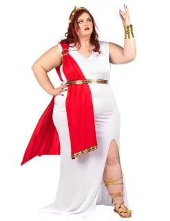 Romeinse Godin Kostuum Met Sleep Voor Dames - Plus Size -Cosplay Kostuums Winkel deguisement grande taille deesse romaine a drape femme 323926 2