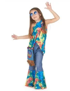 Kleurrijk Hippie Kostuum Voor Meisjes 16 Kleurrijk Hippie Kostuum Voor Meisjes -Cosplay Kostuums Winkel deguisement hippie fille 222005 3