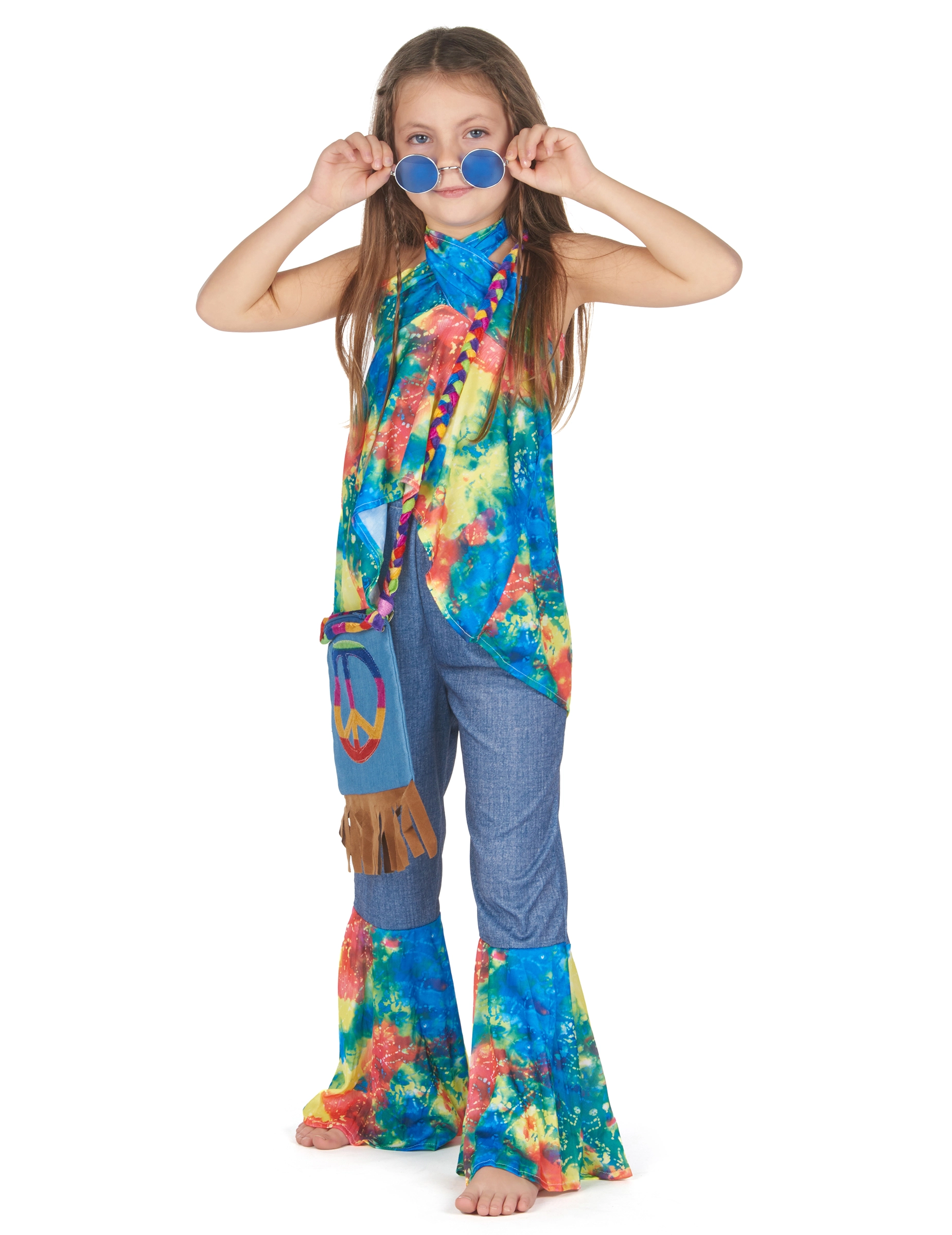 Kleurrijk Hippie Kostuum Voor Meisjes 6 Kleurrijk Hippie Kostuum Voor Meisjes - Afbeelding 4