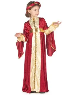Rood Met Geel Middeleeuwse Kostuum Voor Meisjes 15 Rood Met Geel Middeleeuwse Kostuum Voor Meisjes -Cosplay Kostuums Winkel deguisement medievale reine fille 173923104734