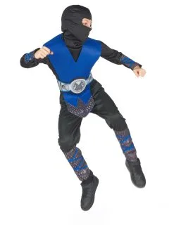 Blauw Ninja Pak Voor Jongens -Cosplay Kostuums Winkel deguisement ninja bleu et gris garcon 221950 3