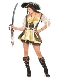Geel Piraten Kostuum Voor Vrouwen