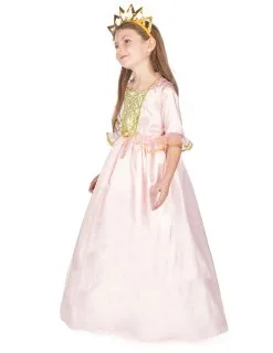 Roze Prinses Kostuum Met Goudkleurige Kroon Voor Meisjes -Cosplay Kostuums Winkel deguisement princesse avec diademe fille 172227 5