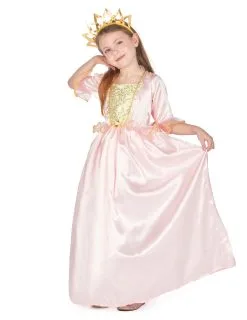 Roze Prinses Kostuum Met Goudkleurige Kroon Voor Meisjes -Cosplay Kostuums Winkel deguisement princesse avec diademe fille 172227 7