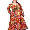 Hippie Jurkkostuum In Grote Maat Voor Vrouwen -Cosplay Kostuums Winkel deguisement robe hippie grande taille femme 337883 1