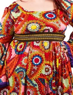 Hippie Jurkkostuum In Grote Maat Voor Vrouwen -Cosplay Kostuums Winkel deguisement robe hippie grande taille femme 337883 6