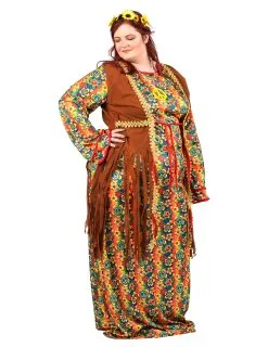 Lange Hippiejurk Met Franjes Voor Vrouwen -Cosplay Kostuums Winkel deguisement robe longue hippie a franges femme 236521 5