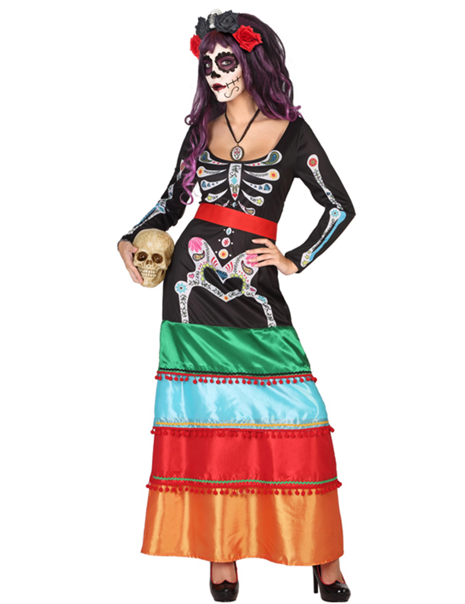 Dia De Los Muertos Mexicaans Kostuum Voor Vrouwen 3 Dia De Los Muertos Mexicaans Kostuum Voor Vrouwen