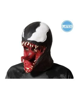 Een Zwart-wit Latex Symbiontmasker Volwassenen