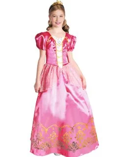 Elegante Roze En Goudkleurige Prinses Outfit Voor Meisjes