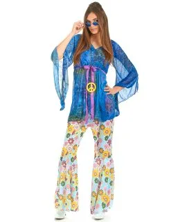 Flower Power Hippie Kostuum Voor Dames