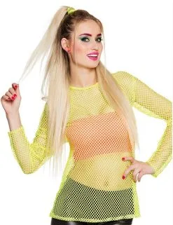 Fluo Geel Jaren 80 T-shirt Voor Vrouwen