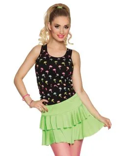 Fluo Groene Rok Met Lagen Voor Volwassenen