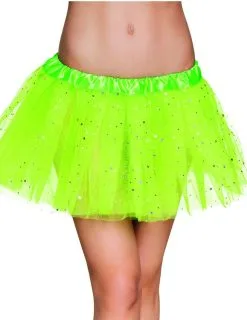 Fluo Groene Tutu Met Sterren Voor Dames