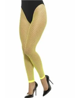 Fluo Groene Visnet Legging Voor Vrouwen