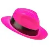 Fluo Roze Gangster Hoed Voor Volwassenen -Cosplay Kostuums Winkel fluo roze gangster hoed voor volwassenen