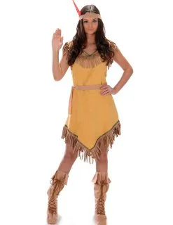 Geel Indianen Kostuum Voor Vrouwen